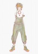 「ご近所物語」をモチーフにしたTシャツのコーディネートイラスト