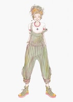 「ご近所物語」をモチーフにしたTシャツのコーディネートイラスト