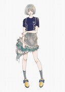 「Paradise Kiss」をモチーフにしたTシャツのコーディネートイラスト