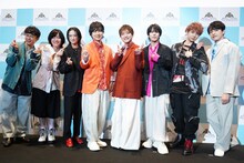 左から五十嵐雅、永塚拓馬、中山咲月、寺島惇太、小林竜之、河合健太郎、橘龍丸、田丸篤志