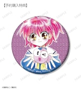 「トレーディンググリッター缶バッジ」の予約購入特典に用意された「わぴこ&ぎょぴちゃん 75mmグリッター缶バッジ イベント&AMNIBUS限定特典」
