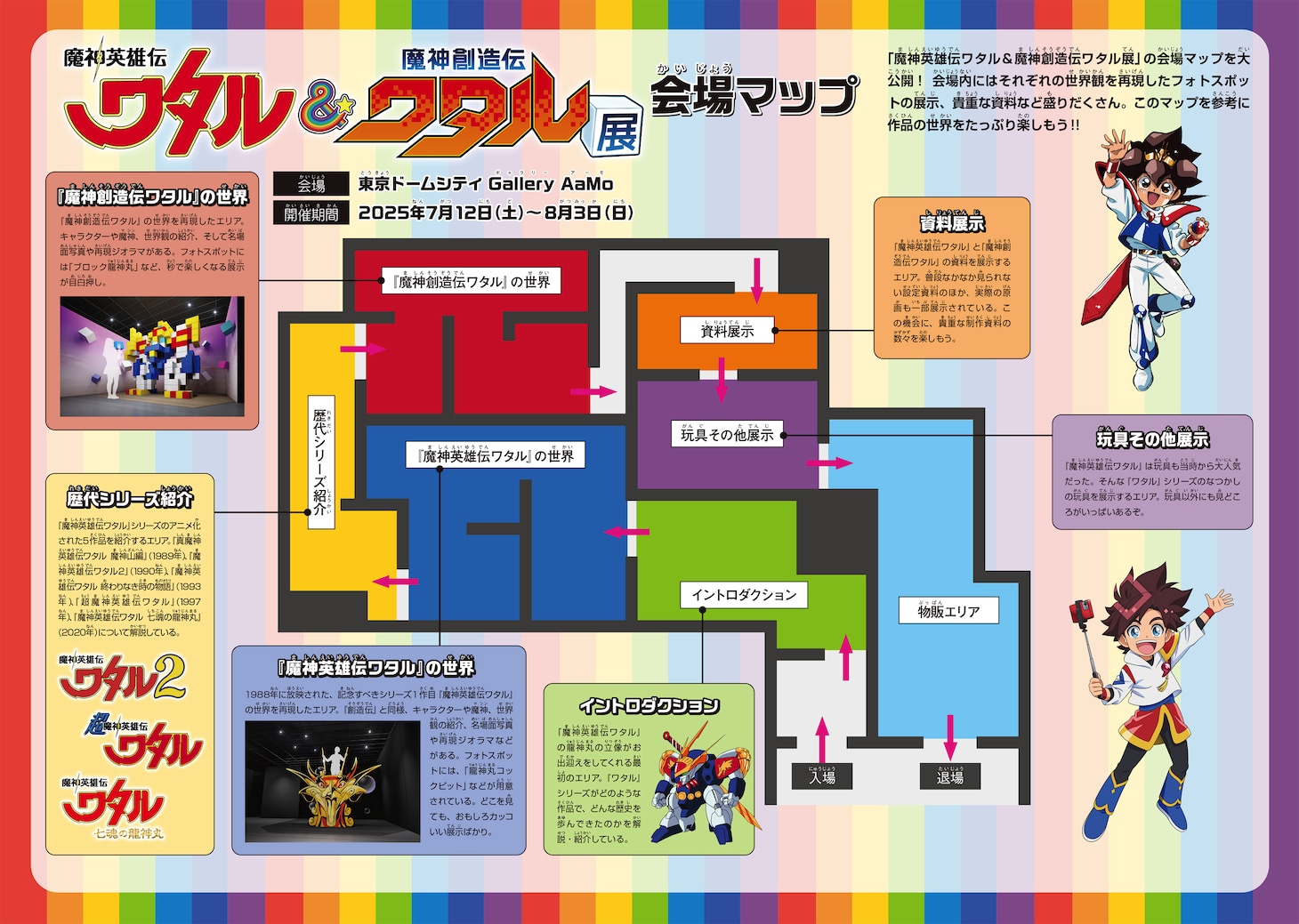 「魔神英雄伝ワタル＆魔神創造伝ワタル展」フロアマップ