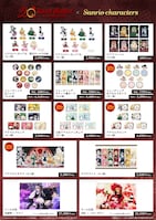 「ローゼンメイデン」とサンリオキャラクターズコラボグッズのお品書き。トレーディングカプセルスタンド、立体アクリルフィギュア、アクリルクロック、アクリルジオラマは7月12日から販売される