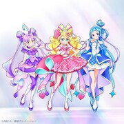 左からキュアキュンキュン、キュアアイドル、キュアウインク