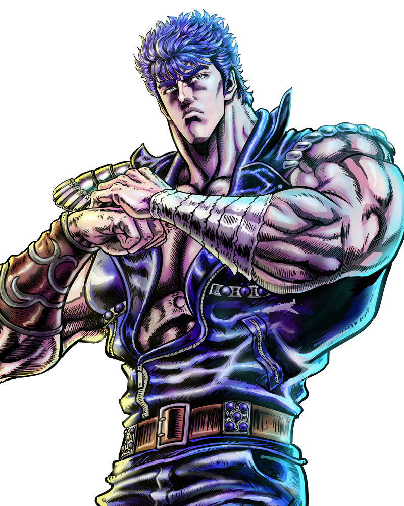 ケンシロウ（CV：武内駿輔）。究極の暗殺拳“北斗神拳”の第64代伝承者。その胸には7つの傷が刻まれている。婚約者のユリアの行方を探し荒野を彷徨う。弱き者に手を差し伸べる優しさを持つが、弱者を虐げる悪党（暴徒）に対しては一切の容赦はない。 (c)武論尊・原哲夫／コアミックス, 「北斗の拳」製作委員会
