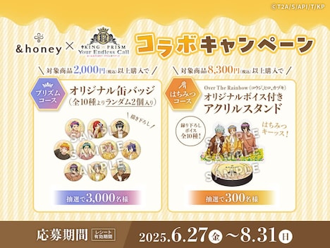 「KING OF PRISM-Your Endless Call-み～んなきらめけ！プリズム☆ツアーズ」と「&honey」のコラボキャンペーン詳細
