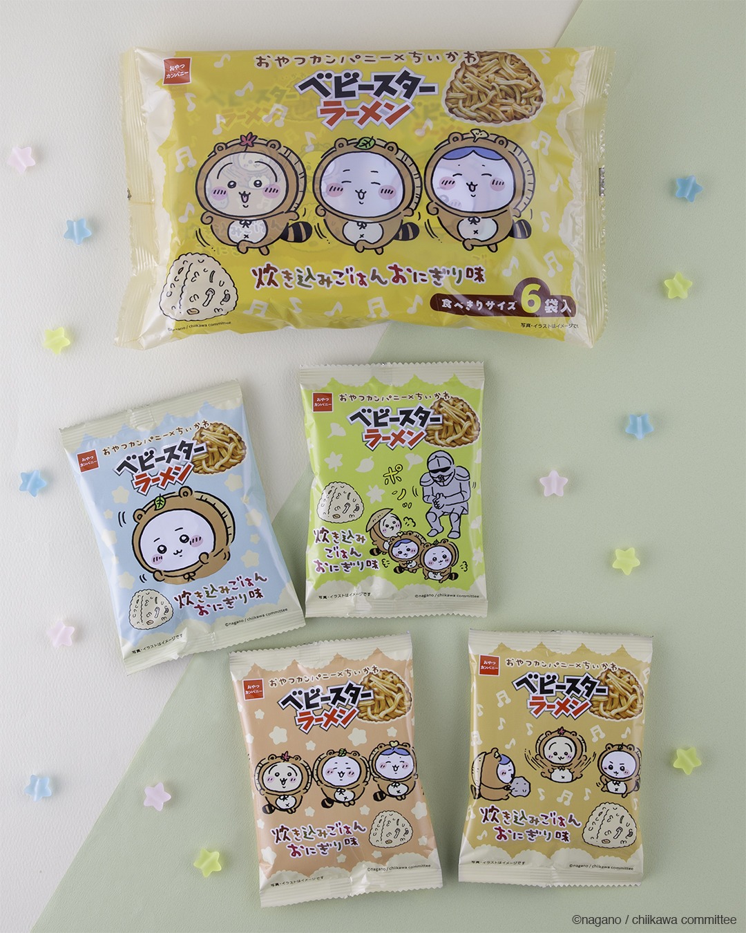 「ちいかわ×おやつカンパニー ベビースターラーメン（炊き込みごはんおにぎり味）6袋入」
