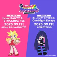 「New PANTY＆STOCKING with GARTERBELT」昼夜公演、深夜公演の告知画像