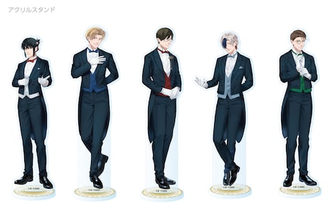 「地政学ボーイズ ～国がサラリーマンになって働く会社～」のコラボイベントで販売されるアクリルスタンド