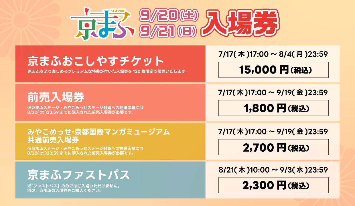 「京都国際マンガ・アニメフェア（京まふ）2025」のチケット情報