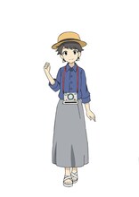 しゃしんのお姉さん（CV：降幡愛） (c)ペンギンボックス・KADOKAWA／おでかけ子ザメ