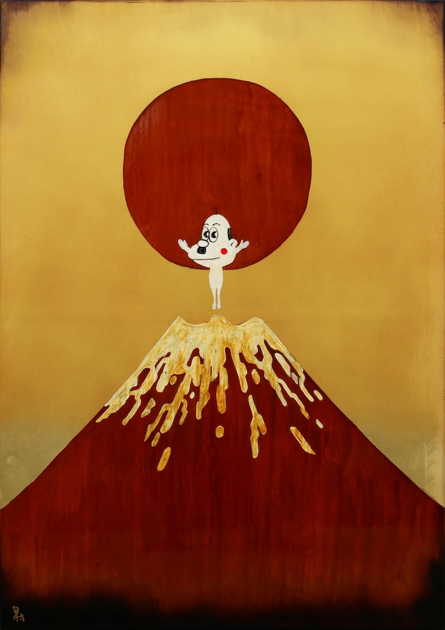 板絵「金富士」