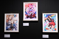 「四騎士ルーム」に展示された「Fate/Grand Order Arcade」登場サーヴァントのイラスト