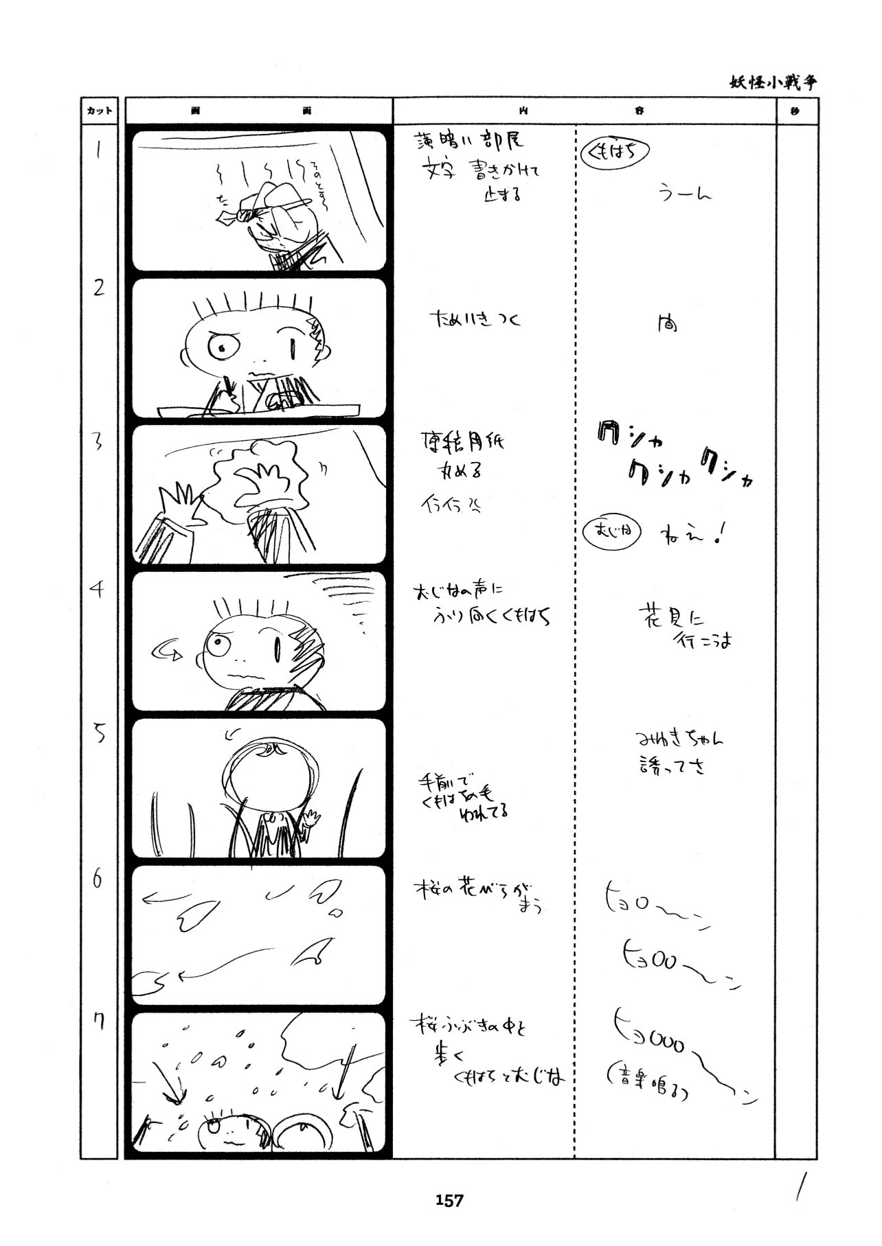 絵コンテ「妖怪小戦争絵」