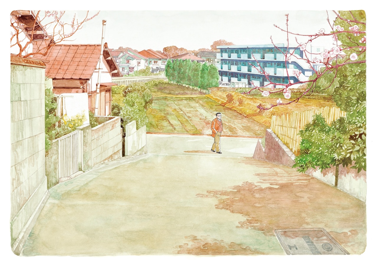 谷口ジロー「歩くひと」第3話「町に出かける」原画 1990年／一般財団法人パピエ蔵 (c)PAPIER/Jiro Taniguchi