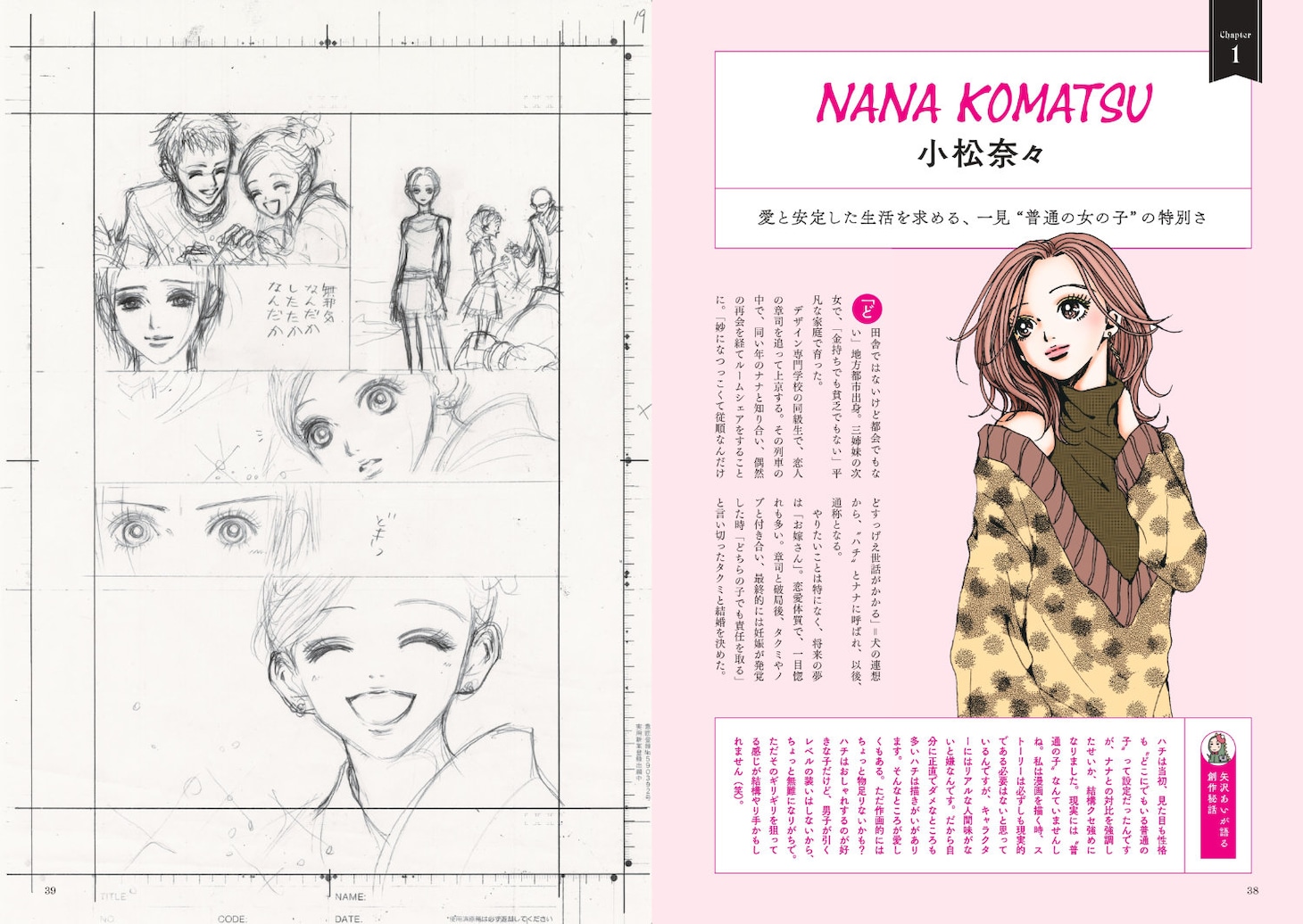 「矢沢あい『NANA』の世界」より「小松奈々紹介ページ」