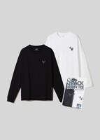 「ネコとイタチ｜2パックアイコン長袖Tシャツ」