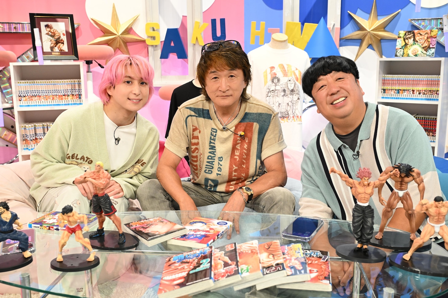 「サクサクヒムヒム ☆推しの降る夜☆」より。左から佐久間大介、板垣恵介、日村勇紀