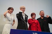 映画「アズワン／AS ONE」舞台挨拶より。左から日笠陽子、白岩瑠姫、白石晴香、西田シャトナー