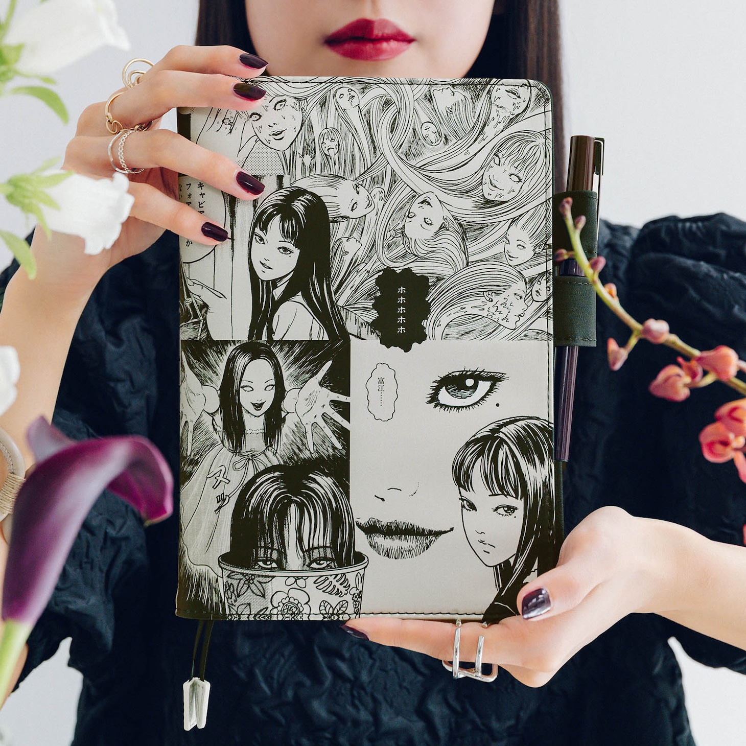 伊藤潤二「富江」のほぼ日手帳＆文具が初登場、妖しくも美しい絵をふんだんに使用