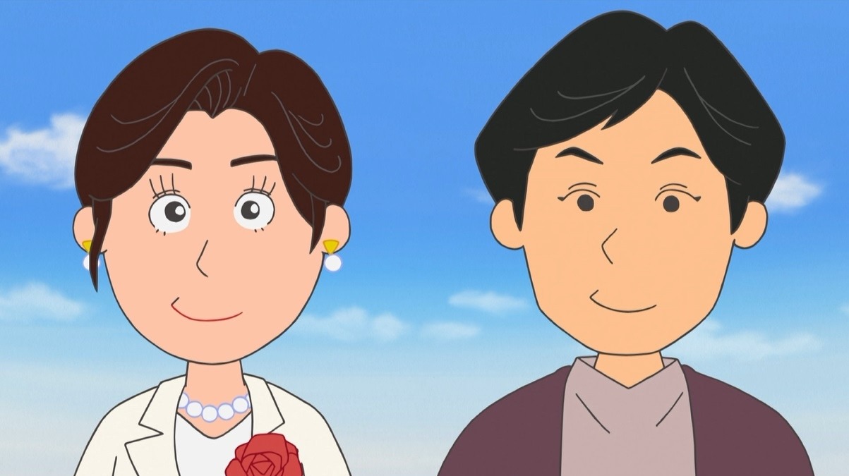 「サザエ再び万博へ行く」より、片岡愛之助と藤原紀香 (c)長谷川町子美術館