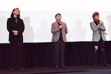 左から三木眞一郎、関俊彦、森久保祥太郎
