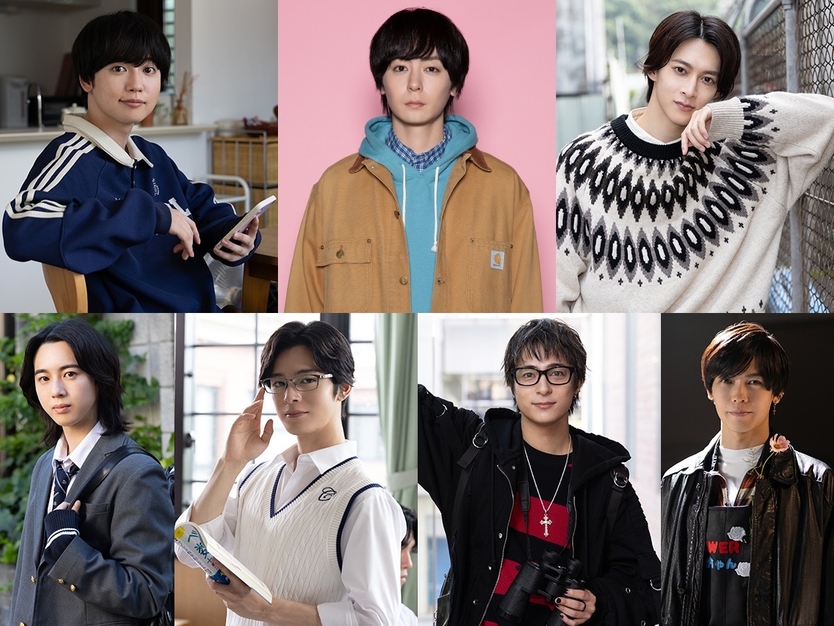 ドラマ「絶対BLになる世界VS絶対BLになりたくない男 ファイナル」キャスト。上段左からゆうたろう演じる綾人、犬飼貴丈演じるモブ、伊藤あさひ演じる菊池。下段左から世古口凌演じる旗野、塩野瑛久演じる東條 、和田颯演じる真山、猪塚健太演じる五十嵐 (c)ABCテレビ