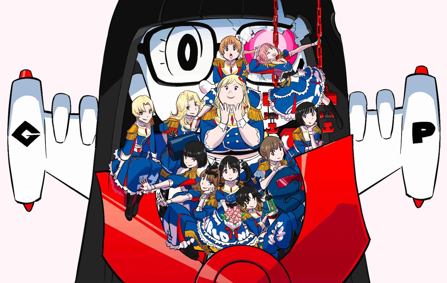 すしおが描き下ろしたGANG PARADEと夢子のコラボビジュアル
