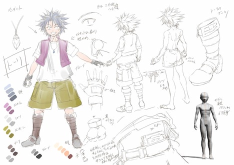 「100の魔石の大賢者」の主人公・トーリの初期キャラクターデザイン