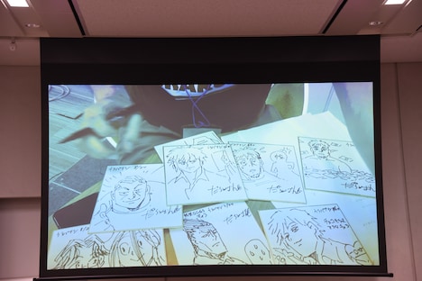 だろめおんが即興で描いた色紙