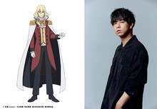 ラヴィスエル（CV：水中雅章）。テンバール王国の王太子殿下。エレンからの通称は「腹黒さん」。王家が精霊と契約できない謎を解き明かそうとし、そのカギがエレンにあると目を付ける。 (c)松浦・keepout／父は英雄、母は精霊、娘の私は転生者。製作委員会