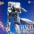 エヴァンゲリオン量産機の禍々しいスタチュー、足元には赤い海に沈む弐号機