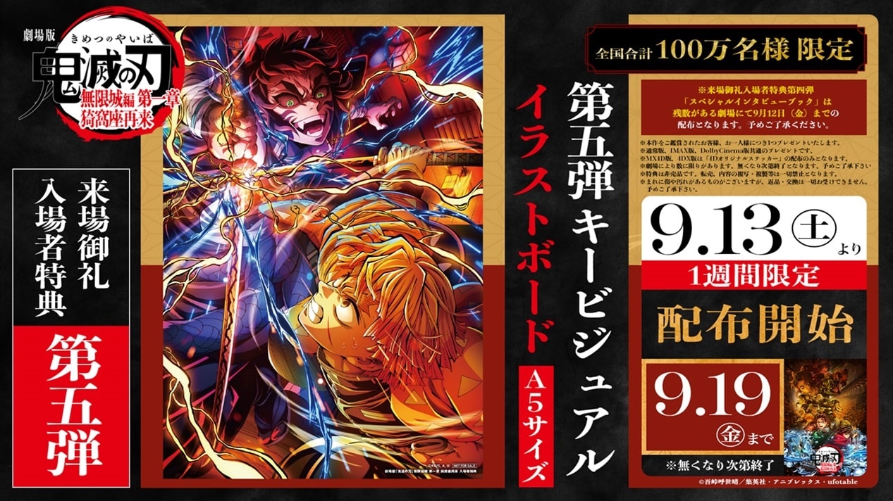 「劇場版『鬼滅の刃』無限城編 第一章 猗窩座再来」の入場者特典第5弾「第5弾キービジュアル イラストボード」