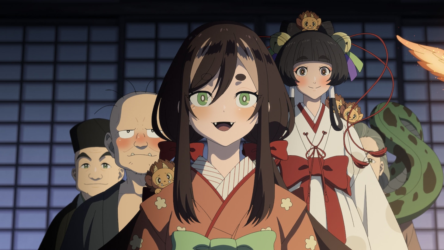 TVアニメ「しゃばけ」本PV第2弾より、一太郎に協力する妖たち (c)畠中恵・新潮社／アニメ「しゃばけ」製作委員会