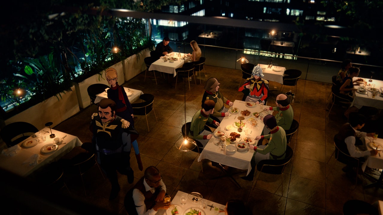 「機動戦士ガンダム」シャアがドレンたちと外食で談笑、ホットペッパーグルメ新CM