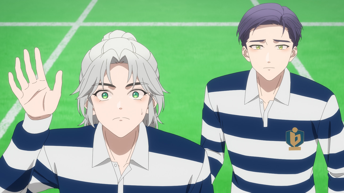左からジャカ（CV：上村祐翔）、ノア（CV：小林千晃）。ジャカはデセリスアカデミーの9年生。7人のヴァンパイアの1人で、能力はスピード。戦略家で機転が利く。ノアはデセリスアカデミーの9年生。7人のヴァンパイアの1人で、能力は影を操ること。常に冷静だが、甘え上手な面も。