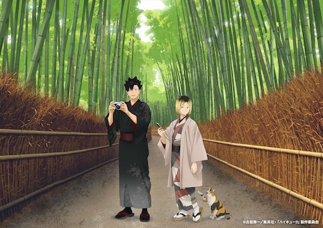 TVアニメ「ハイキュー!!」とJR東海のコラボ企画「レッツゴーキョート!!」コラボビジュアル (c)古舘春一/集英社・「ハイキュー!!」製作委員会