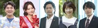 左から丈太郎扮する水川翔太、永瀬莉子扮する天瀬愛衣那、萩原聖人扮する塔堂雅也、石川瑠華扮する千種モナ、柾木玲弥扮する三宅圭吾