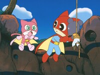 TVアニメ「ニャニがニャンだーニャンダーかめん」場面カット