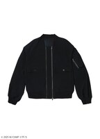 「花柄・ボムプリントリバーシブルブルゾン（表：黒）」