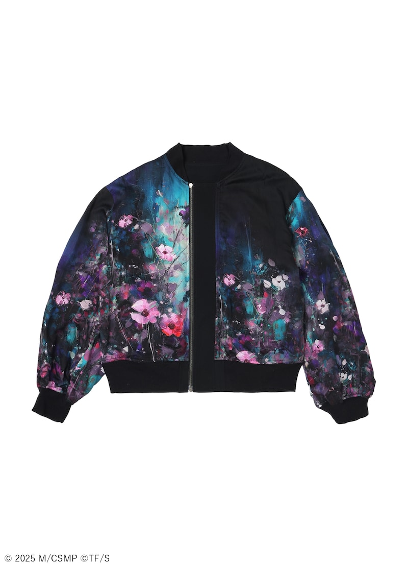 「花柄・ボムプリントリバーシブルブルゾン（裏：花柄ボムプリント）」