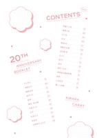 小冊子「キャラットちゃん20歳」の目次