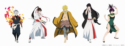 左から画眉丸、山田浅ェ門佐切、亜左弔兵衛、山田浅ェ門桐馬、杠