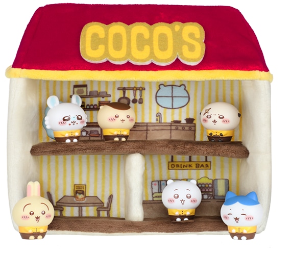 ちいかわ×ココス、スタッフ風衣装を着たちいかわたちがお出迎え、コラボグッズも