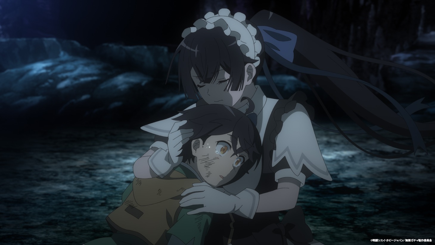 TVアニメ「信じていた仲間達にダンジョン奥地で殺されかけたがギフト『無限ガチャ』でレベル9999の仲間達を手に入れて元パーティーメンバーと世界に復讐＆『ざまぁ！』します！」第1話の先行カット (c)明鏡シスイ・ホビージャパン／無限ガチャ製作委員会