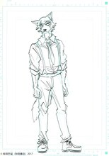 板垣巴留が描き下ろしたレゴシの線画イラスト