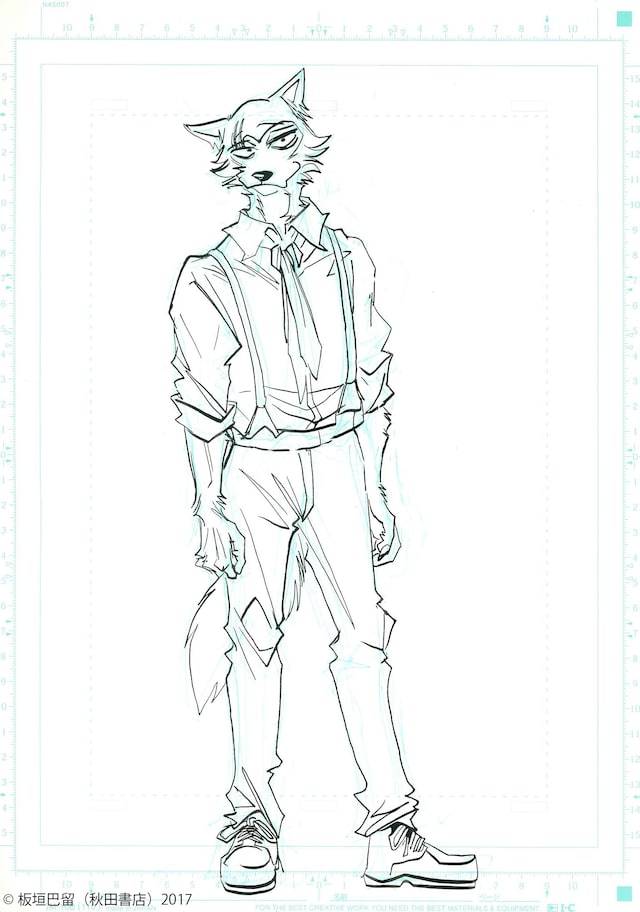 板垣巴留が描き下ろしたレゴシの線画イラスト