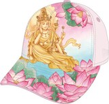 「『着る』漫画家による仏の世界展」いがらしゆみこ「如意輪観音」のキャップ