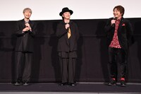 「ヤマトよ永遠に REBEL3199 第四章 水色の乙女（サーシャ）」上映記念舞台挨拶の様子。左から上村祐翔、鳥海浩輔、小野大輔