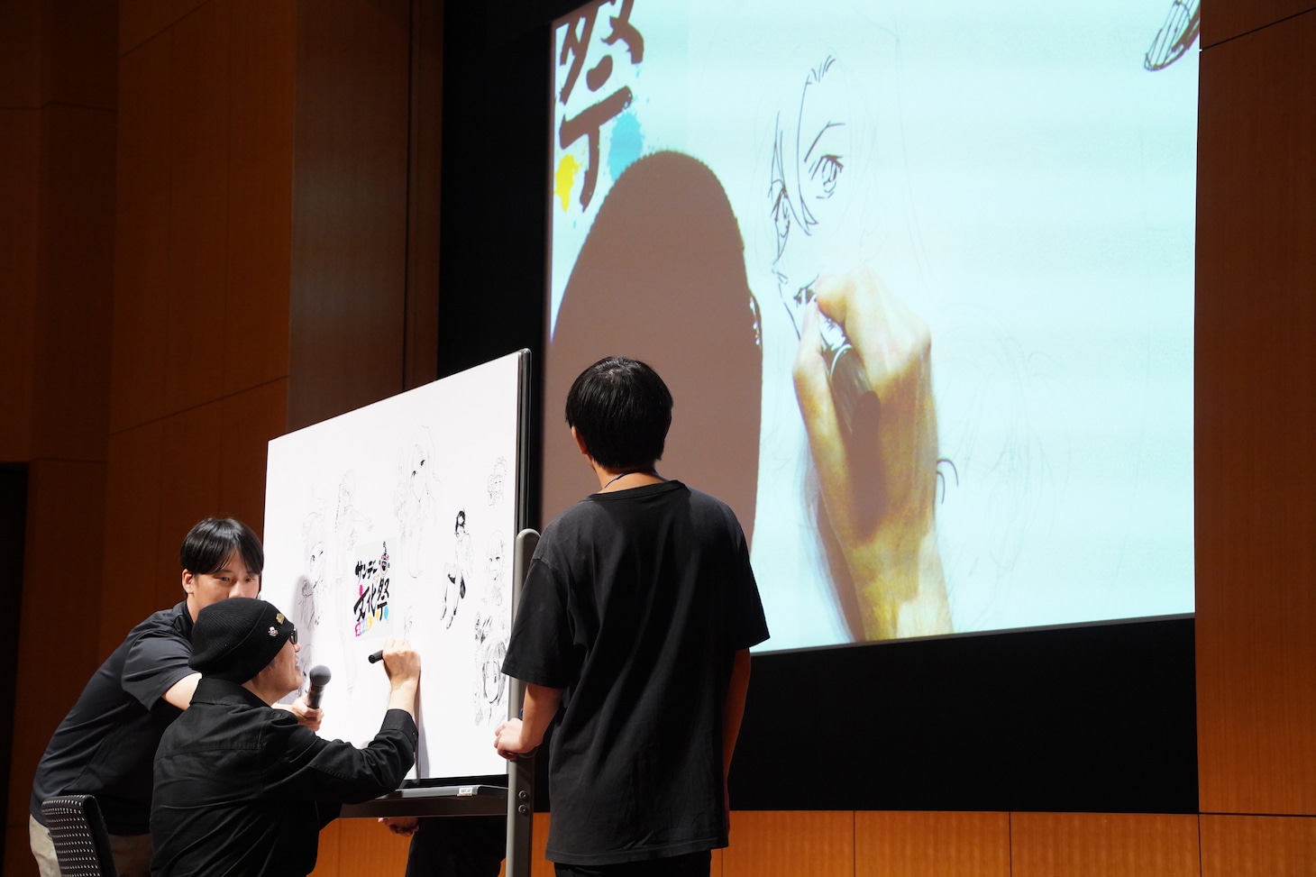 青山剛昌のライブドローイングの様子